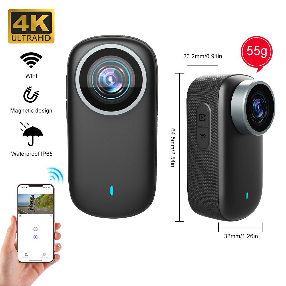 Garden Camera - WiFi 4K Mini Thumb Camera Bodycam
