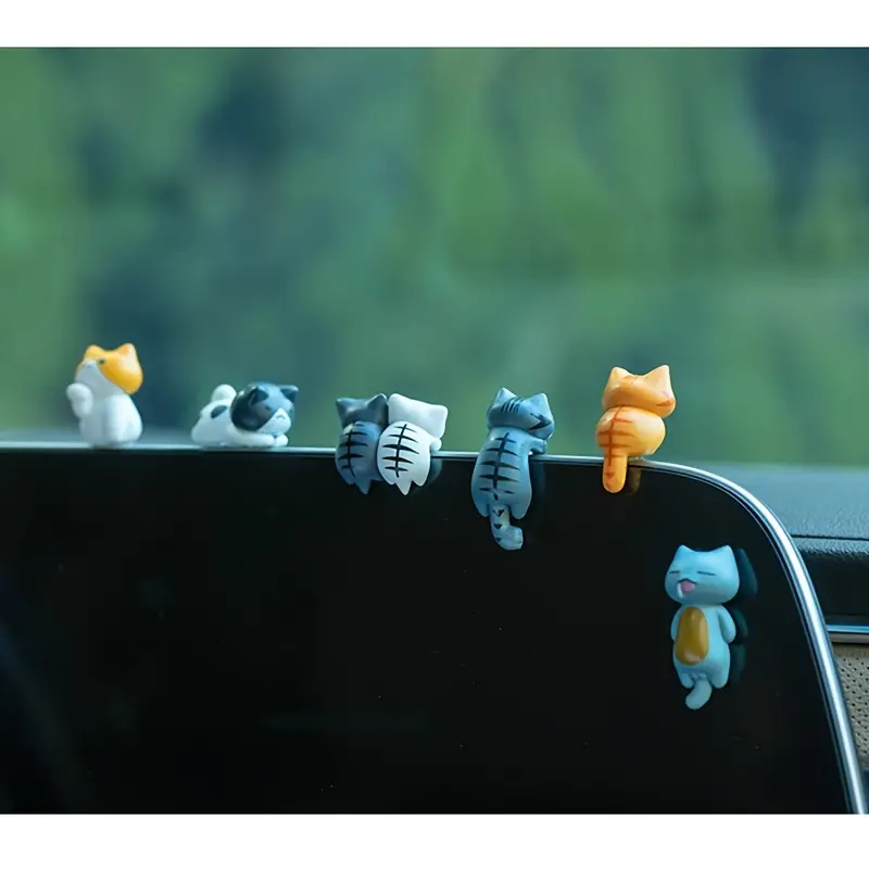 6pcs PVC Cartoon Cat Figurines - Plant Monitor ulasan dan harga